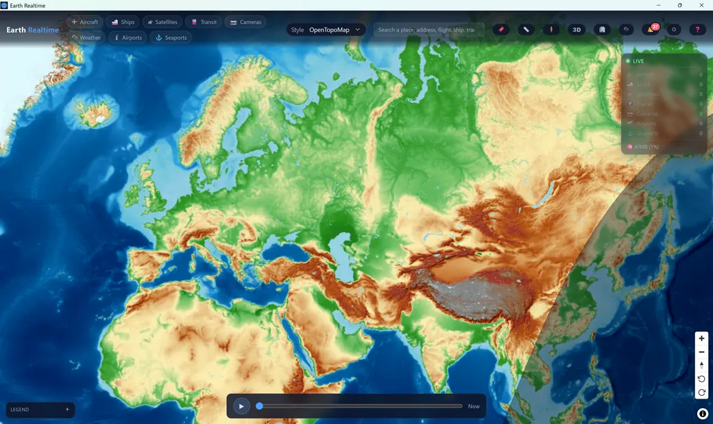 Topographic basemap style